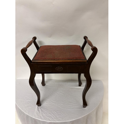 302 - Edwardian piano stool.