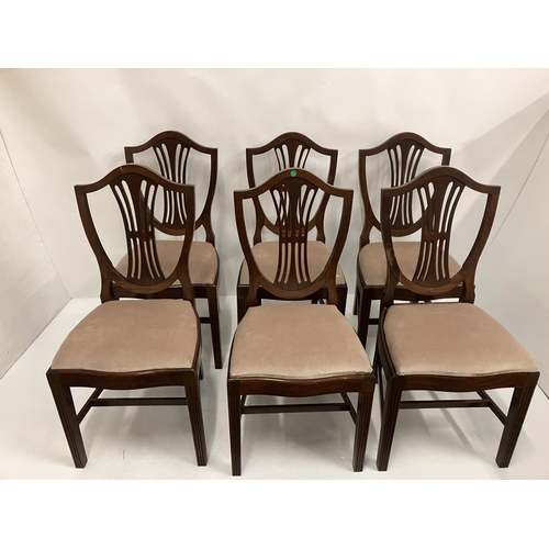 324 - Set of 6 Hepplewhite design mahogany dining chairs.