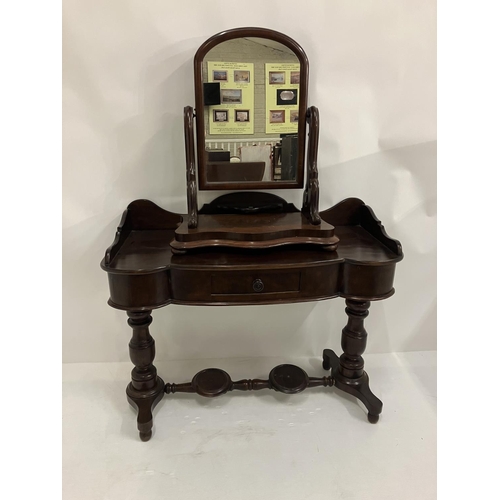 325 - Victorian mahogany shaped table and dressing mirror.