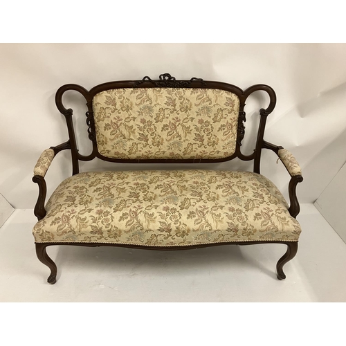 329 - Edwardian open arm settee.