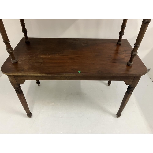 332 - Two 19th century mahogany side tables. Large 120cm x 65cm, other one 108cm x 47cm approx.