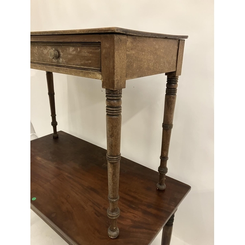 332 - Two 19th century mahogany side tables. Large 120cm x 65cm, other one 108cm x 47cm approx.