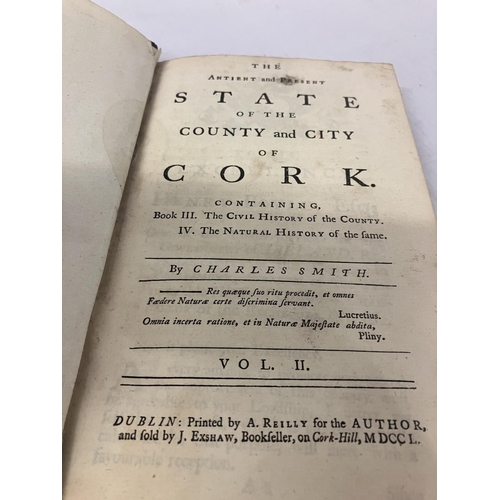 350 - Charles Smith - The Antient and Present State of the County and City of Cork. 1st edition, 1750. Vol... 