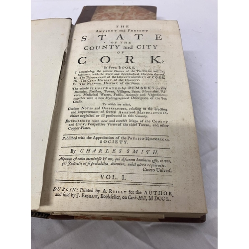 350 - Charles Smith - The Antient and Present State of the County and City of Cork. 1st edition, 1750. Vol... 