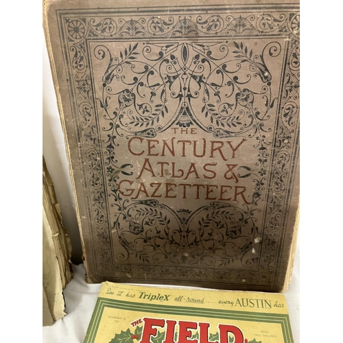 368 - Two volumes of the Illustrated London News, The Century Atlas & Gasetter, etc.