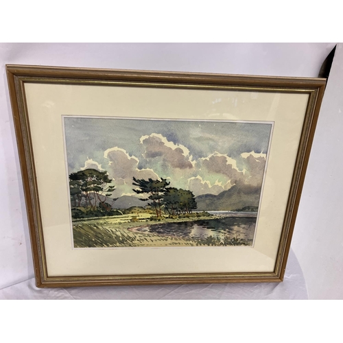 376 - Sean O'Connor 1909-1992,
Mahony's Point (18th Green),
Killarney,
Watercolour,
Signed,
34cm x 48cm.