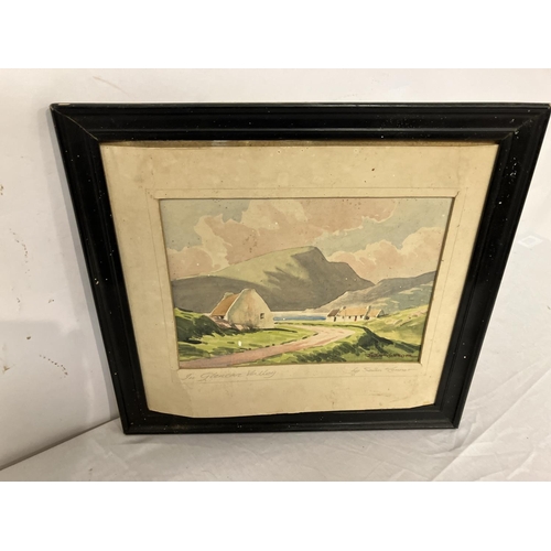 377 - Sean O'Connor 1909-1992,
In Glencar Valley,
Oil on board,
Signed,
18cm x 24cm.