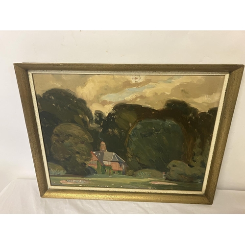 380 - Sean O'Connor 1909-1992
Killarney scene, 
oil on board, needing restoration.