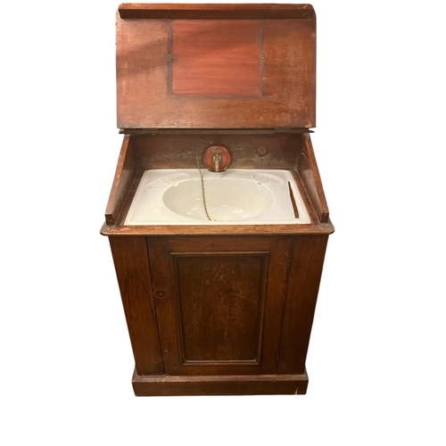 399 - Victorian mahogany bedroom washbasin/slope writing desk. (restoration needed)