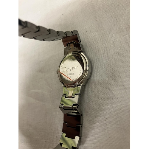 408 - Tungsten ladies stainless wrist watch.