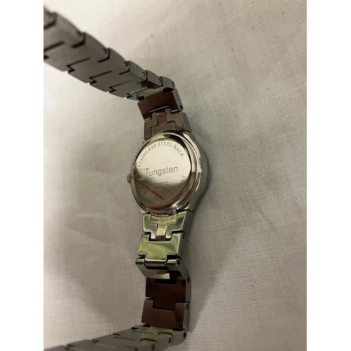 408 - Tungsten ladies stainless wrist watch.