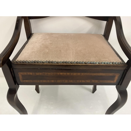 6 - Edwardian mahogany piano stool.