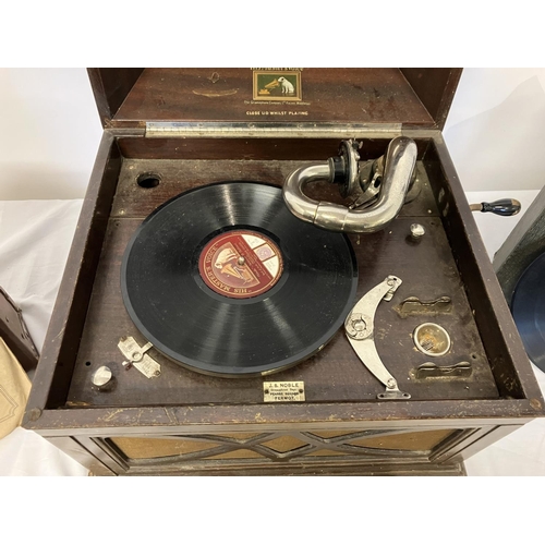 9 - His Masters Voice gramophone and records from J.S. Noble, Pearse Square, Fermoy.