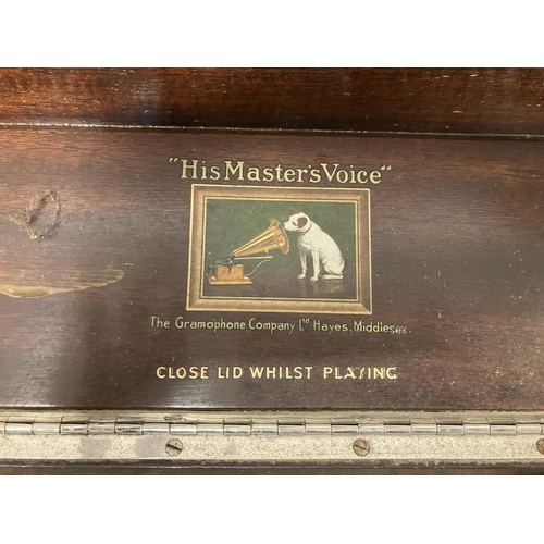 9 - His Masters Voice gramophone and records from J.S. Noble, Pearse Square, Fermoy.