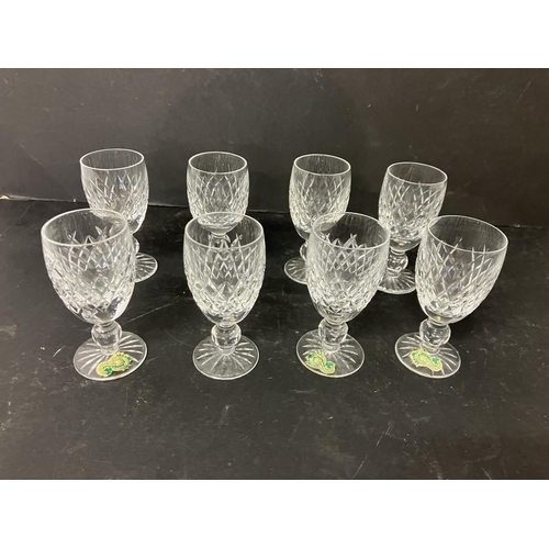 92 - A set of 8 Waterford glass sherry or small wine glasses.