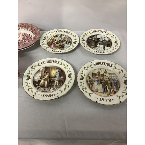 97 - A lot of Masons chinaware, Royal Albert plate, Aynsley Christmas plates and Waterford glass dish.