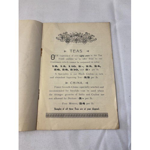 142 - Interesting grocery list pamphlet for John Rearden & Son, 26 Great Georges Street, Cork.