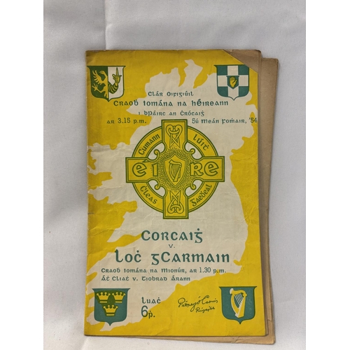 144 - Two All Ireland Hurling programmes - Cork v Wexford 1954 and Cork v Wexford 1956.