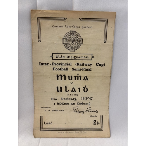 147 - A quantity of 8 hurling and 1 football programmes from the 1940's & 1950's. (see photos)