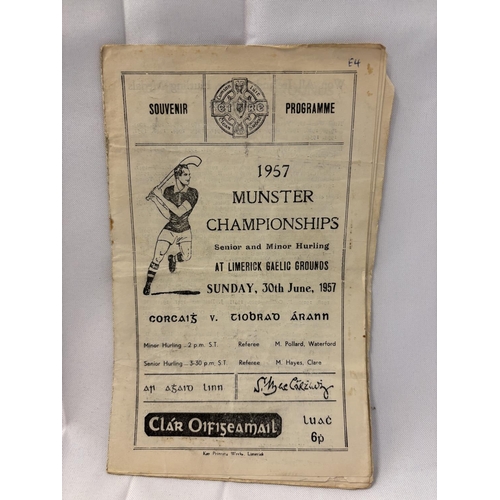 147 - A quantity of 8 hurling and 1 football programmes from the 1940's & 1950's. (see photos)
