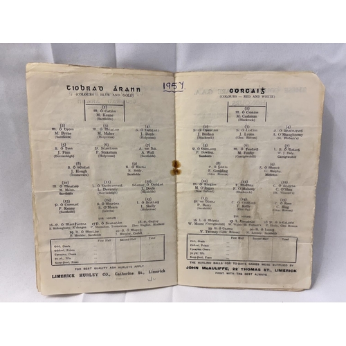 147 - A quantity of 8 hurling and 1 football programmes from the 1940's & 1950's. (see photos)