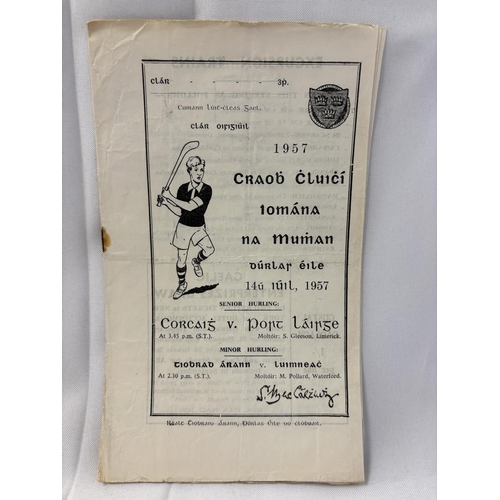 147 - A quantity of 8 hurling and 1 football programmes from the 1940's & 1950's. (see photos)