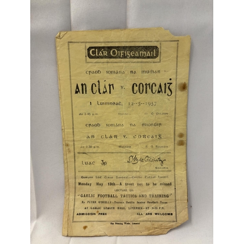 147 - A quantity of 8 hurling and 1 football programmes from the 1940's & 1950's. (see photos)