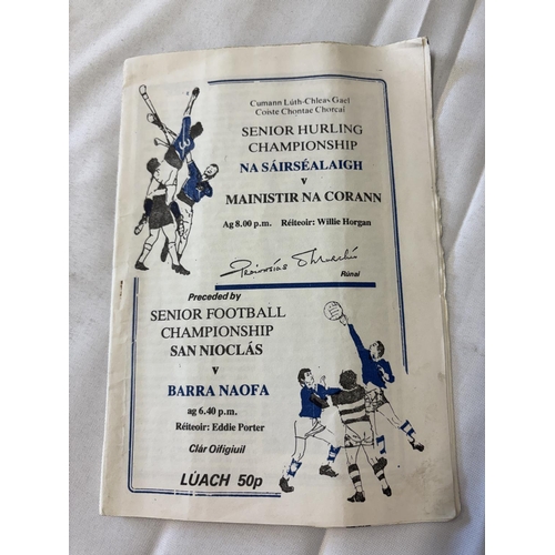 152 - A lot of programmes - Cork County Senior Hurling Championships, see photos.