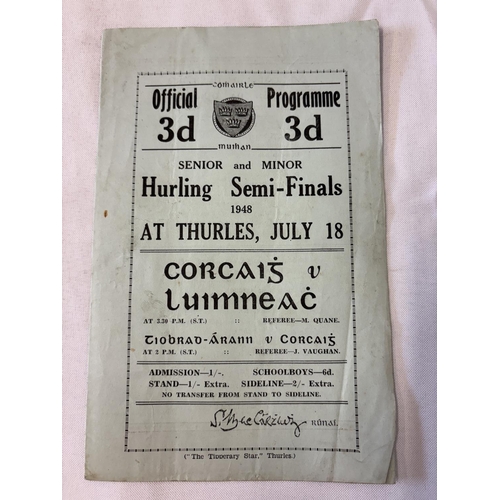 155 - Quantity of programmes - Munster Hurling Championship dating from the 40's on, see photos.