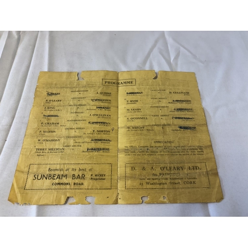 162 - Old Glen Amateur Boxing Club programme.