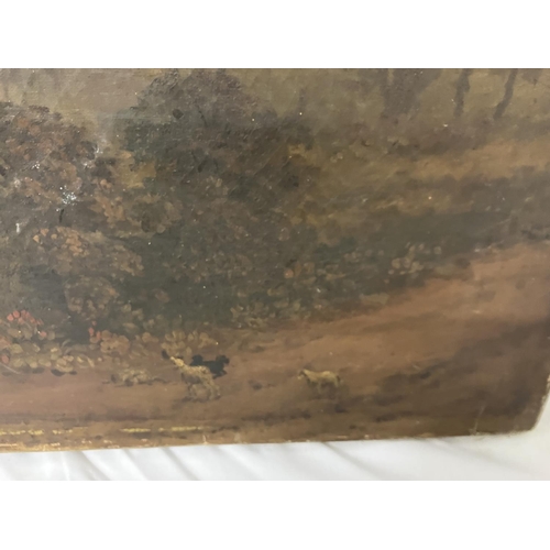 255 - Cork scene - A large painting of a house overlooking an estuary, oil on canvas with gilt frame and a... 