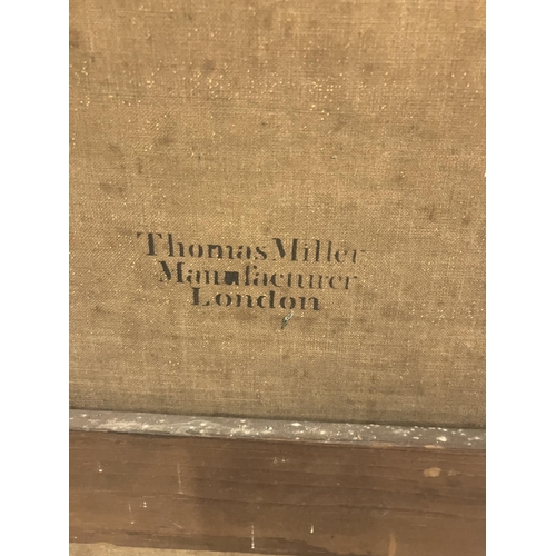 260 - A large painting in decorative frame, Children fishing in a stream by a house. Overall size - 145cm ... 