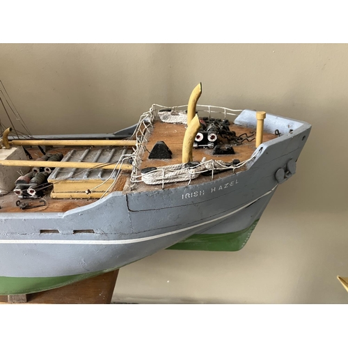 286 - A good and well detailed ships model of the Irish Hazel. W. 170cm.