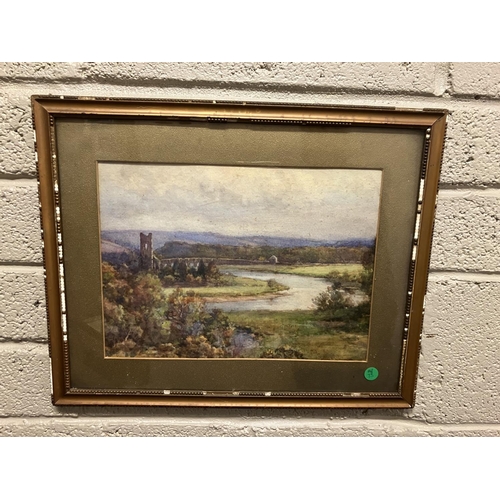 296 - Kate Dobbin 1868-1955,
Inniscarra landscape,
Watercolour,
25cm x 35cm.