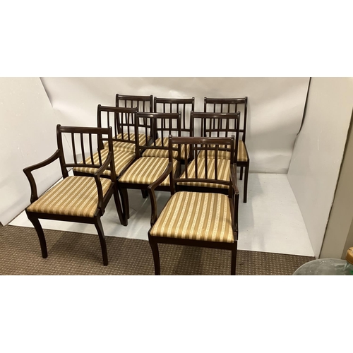 305 - A set of 8 mahogany Cork style dining chairs. (6 singles + 2 carvers)
