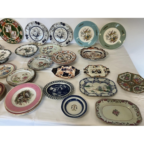 313 - Quantity of old china plates.