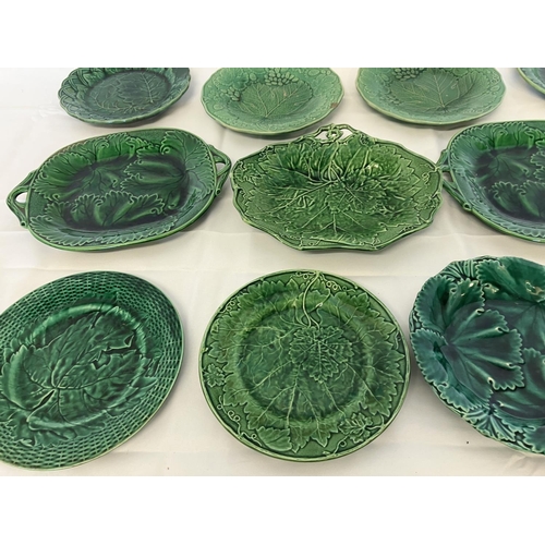 315 - Quantity of Wedgewood green leaf plates.