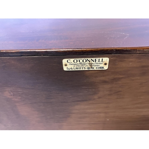 316 - Good antique bow shaped chest of 2 short and 2 long drawers raised on splay feet. (O'Connell, Cork)