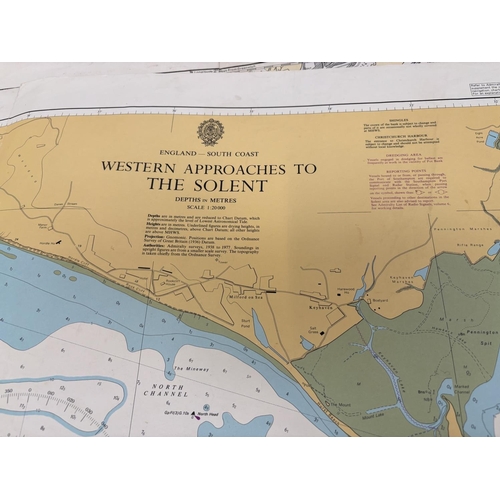 321 - Large quantity of marine charts - English Coast and Channel Islands.