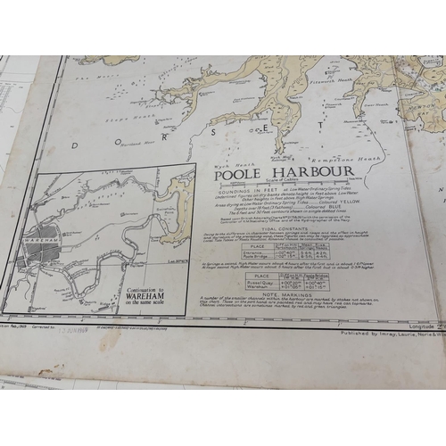 321 - Large quantity of marine charts - English Coast and Channel Islands.