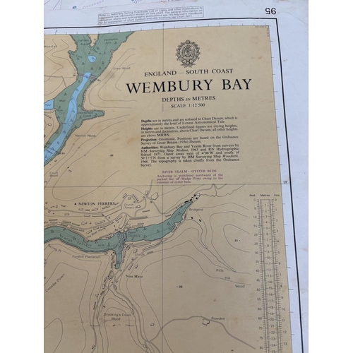 321 - Large quantity of marine charts - English Coast and Channel Islands.