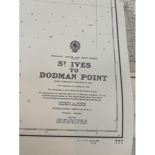 321 - Large quantity of marine charts - English Coast and Channel Islands.