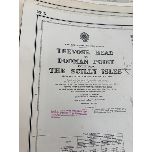 321 - Large quantity of marine charts - English Coast and Channel Islands.