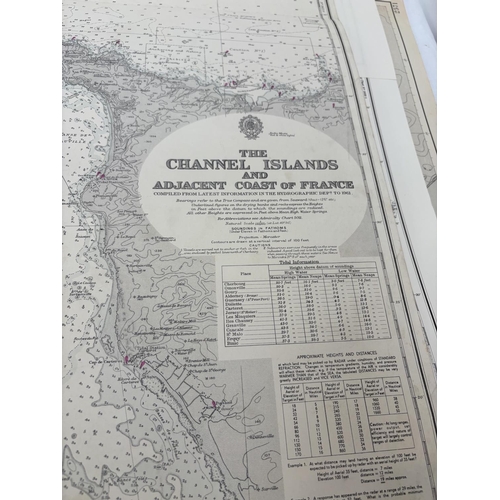 321 - Large quantity of marine charts - English Coast and Channel Islands.