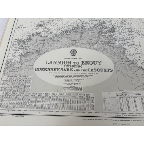 321 - Large quantity of marine charts - English Coast and Channel Islands.