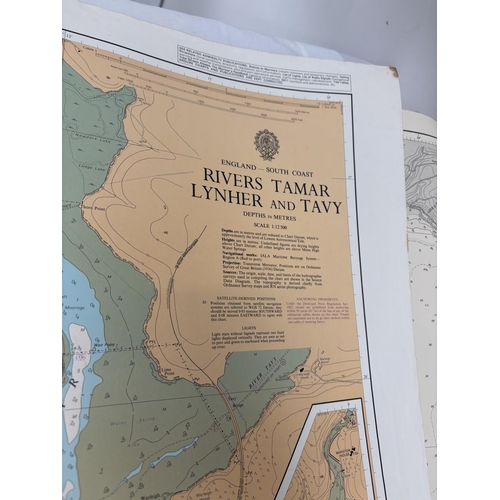 321 - Large quantity of marine charts - English Coast and Channel Islands.