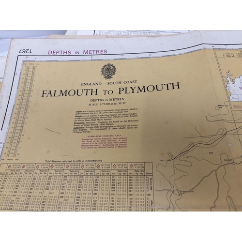 321 - Large quantity of marine charts - English Coast and Channel Islands.