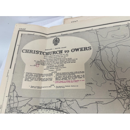 321 - Large quantity of marine charts - English Coast and Channel Islands.