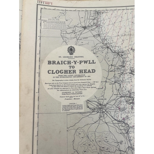 322 - Quantity of sailing charts - Ireland, East Coast and Irish Sea.