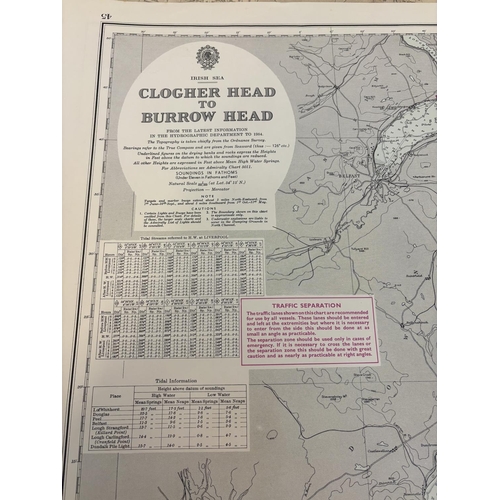 322 - Quantity of sailing charts - Ireland, East Coast and Irish Sea.
